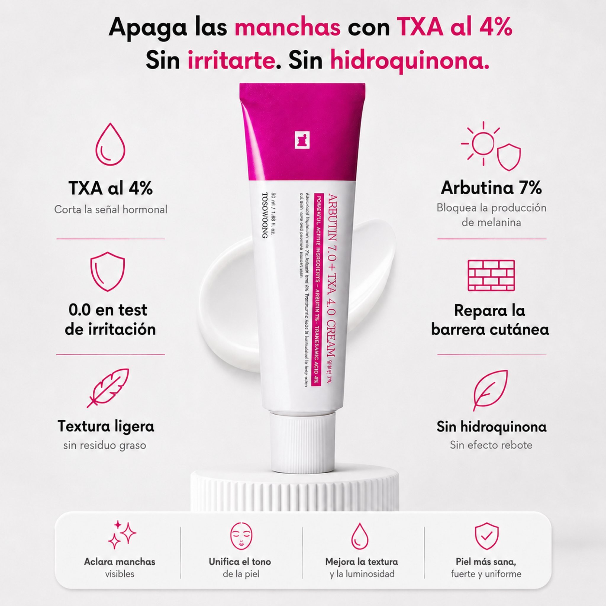 Crema Despigmentante para manchas con Arbutina y TXA