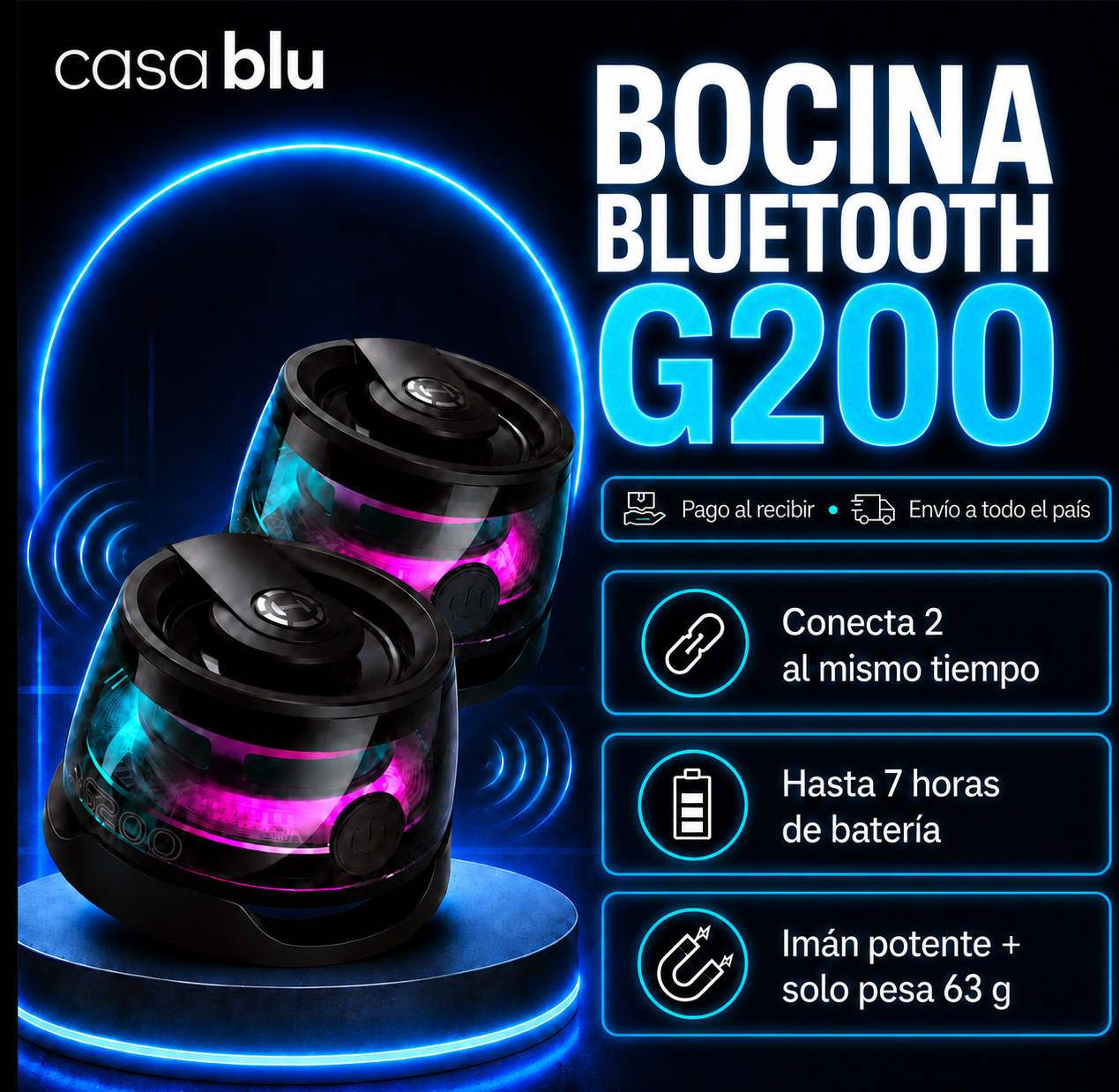 Bocina Magnetica Bluetooth G200