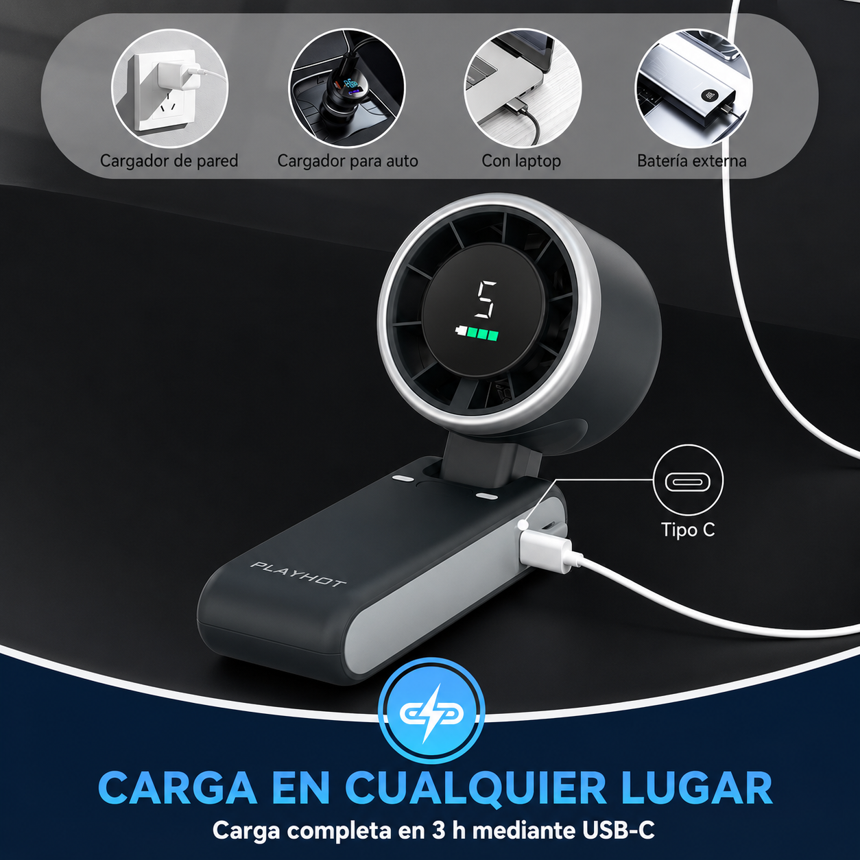 Cool Breeze | Abanico Turbo Portátil 3 en 1