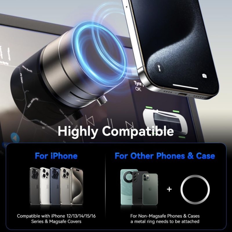 Mag Grip Titan - Soporte Magnético con Rotación 360 y Magsafe (Compatible con iPhone y Android)