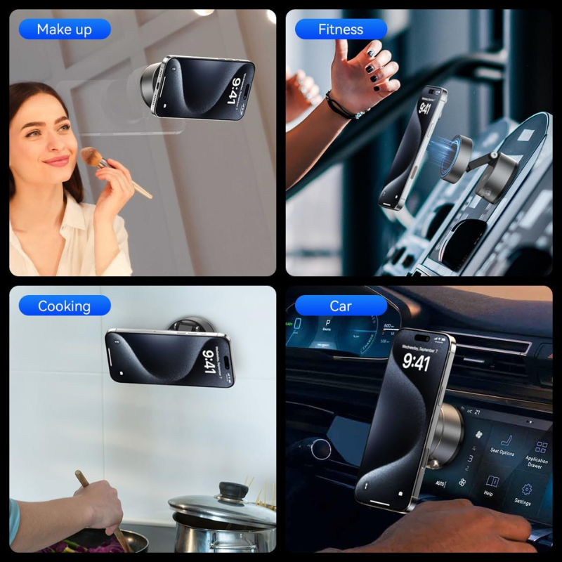 Mag Grip Titan - Soporte Magnético con Rotación 360 y Magsafe (Compatible con iPhone y Android)